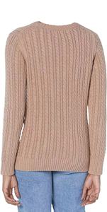 Cardigans pour femmes en tricot de coton/acrylique, broderie unie, automne-hiver, décontractés, manches longues, respirants, logo sur le devant - Product Image 6