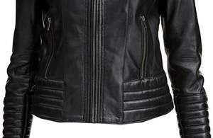 Chaqueta de cuero TESSUTO para mujer, chaqueta de cuero de piel de cordero auténtica a la moda para mujer, chaqueta de cuero de vaca auténtica para mujer - Product Image 3