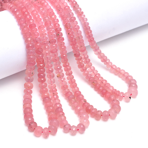 Perles à facettes en quartz rose rose de haute qualité pour la fabrication de bijoux et les projets de bricolage - Product Image 1