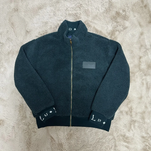 Veste en polaire d'hiver streetwear, col rabattu, tricotée en polyester/coton, doublure en polaire sur le devant, coupe-vent pour homme - Product Image 2