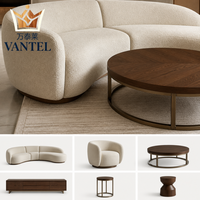 Ensemble de meubles de salon de luxe moderne Vantel, canapé sur mesure, table basse, meuble TV pour projet résidentiel