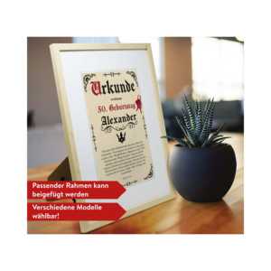 ใบรับรองวันเกิดแบบโบราณ วินเทจ ขนาด 30x40 ซม. สไตล์กระดาษหนังแกะ พร้อมชื่อและอายุตามต้องการ - ชุดของขวัญส่วนตัวที่สมบูรณ์แบบ - Product Image 4