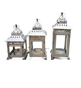 Juego de faroles colgantes de hierro de alta calidad de 3 piezas con acabado pulido para decoración del hogar farolillos colgantes de Metal - Product Image 2