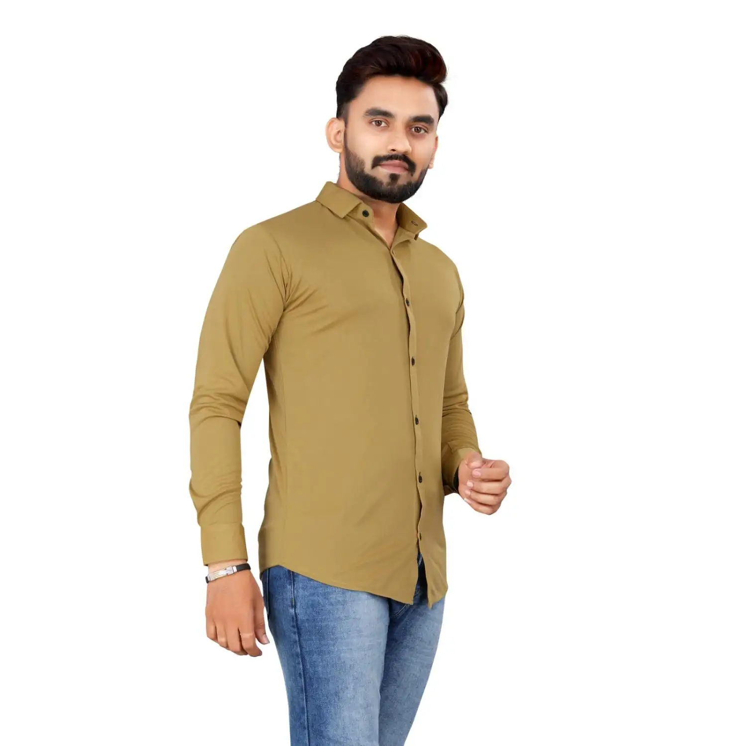 Wholesale Men's Summer Wear Plain Lycra Shirt for Formal Wear Use Available at Bulk Quantity at Wholesale Price