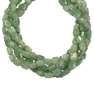 Perles de pierres précieuses en préhnite verte naturelle, coupées en forme de nuget, sur brin de 16 pouces pour la fabrication de bijoux - Product Image 1