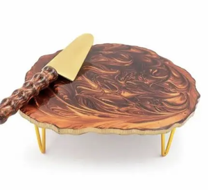 Haute demande à la main vert résine Art gâteau support Superfine qualité époxy ustensiles de cuisson décoration de la maison amour anniversaire célébration outil - Product Image 4