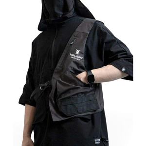 Cyber Black Techwear chaleco para hombres resistente al corte duradero medio negro Delgado impermeable Ninja Tech chalecos Streetwear Techwear ropa - Product Image 1