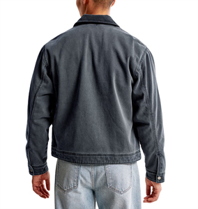 Nuevo último diseño de chaqueta de mezclilla con logotipo personalizado para hombres y venta al por mayor de alta calidad 100% chaquetas de mezclilla ligeras de algodón - Product Image 2