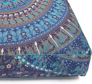 Almohadas Hippie de Mandala de algodón puro hechas a mano, funda de cojín decorativa con estampado de suelo de granja, técnica tejida para uso en sofá - Product Image 3