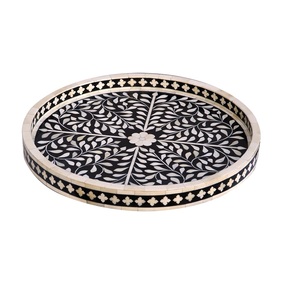 Bandejas de servir hechas a mano de MDF, bandejas de diseño elegante y de alta calidad, diseño personalizado con nácar, decoración para el hogar, bandejas de madera. - Product Image 3
