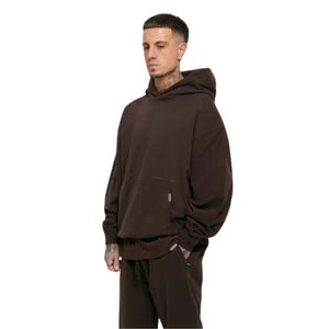 Sweat à capuche OTH surdimensionné Custom Core en coton polaire épais marron Streetwear Capuche à double doublure de coupe décontractée Vêtements de luxe modernes - Product Image 1