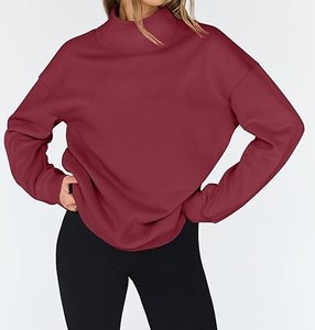 Moda mujer sudadera Casual Streetwear estilo pulóver con diseño de cuello con abertura lateral - Product Image 6