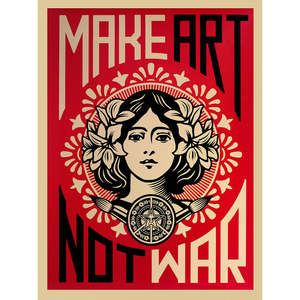 Impresión artística de Shepard Fairey 'Haz arte, no guerra!' ¡Para decoración de paredes! - Product Image 1