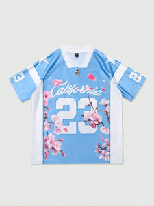 Unisex Custom Mesh Football Jersey Boxy Cropped Streetwear T-Shirt OEM Printed - Product Image 4