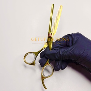 Tijeras de peluquería profesionales de acero inoxidable afilado de 11.5 pulgadas, color negro, para cortar el cabello, tijeras planas para flequillo y entresacar, para diestros, 6H 3H - Product Image 2