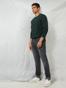 T-shirt pour homme à col rond et manches longues, style formel personnalisable, 100% coton, tissu tricoté, motif floral, respectueux de l'environnement - Product Image 3