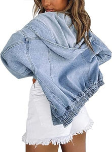 Veste en jean surdimensionnée pour femme-Vêtements d'extérieur confortables et élégants - Product Image 3