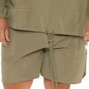 Conjuntos cortavientos lisos de peso pesado para ropa de calle de color personalizado para hombres Conjuntos de dos piezas con bolsillo - Product Image 4