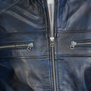 Vêtements d'extérieur tendance, haut en cuir moulant, cuir noir pour hommes, vestes en cuir, logo personnalisé, couleur de la veste pour hommes - Product Image 3