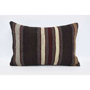 พรมขนสัตว์ถักสีน้ำตาล16X24นิ้วหมอนดีไซน์ทอลายวินเทจ - Product Image 1