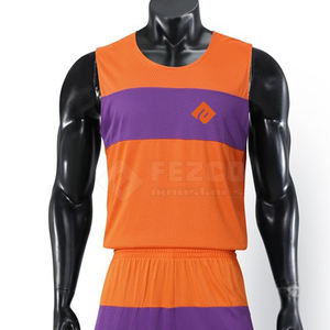 เครื่องแบบบาสเก็ตบอลสำหรับผู้ชายเครื่องแบบบาสเก็ตบอลวัสดุโพลีเอสเตอร์ทนทาน - Product Image 3