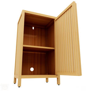 Gabinete de almacenamiento de tocador de baño de bambú moderno con puertas para el hogar, hotel, escuela, dormitorio y organización de sala de estar - Product Image 6