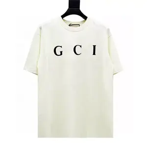 Venta al por mayor 100% algodón camisetas de los hombres de color sólido personalizado de punto 260g transpirable ecológico verano Casual diseño último - Product Image 4