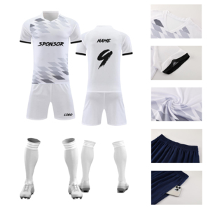 ชุดฟุตบอลชุดทีมกีฬากางเกงขาสั้นเสื้อเจอร์ซีย์และกางเกงขาสั้นโลโก้ออกแบบได้ตามต้องการ - Product Image 1