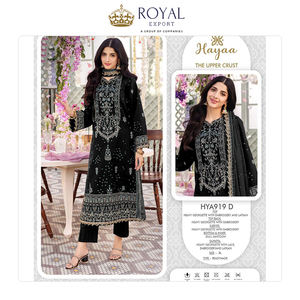 Vente en gros de vêtements de mariage et de fête de haute qualité Ensemble de costumes Georgette Salwar avec broderie et Zarkhan - Product Image 4