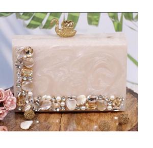 Pochette de type résine personnalisée artisanale indienne de couleur marron pour femmes sacs fourre-tout promotionnels fabriqués en Inde - Product Image 3