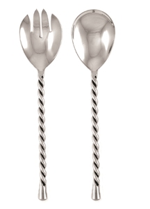 ชุดเครื่องเงินสุดสวยทันสมัยชุดเซิร์ฟสลัดพร้อมที่จับบิดชุดช้อนส้อมสำหรับรับประทานอาหารในโรงเรียนหรือสวนหลังบ้าน - Product Image 5