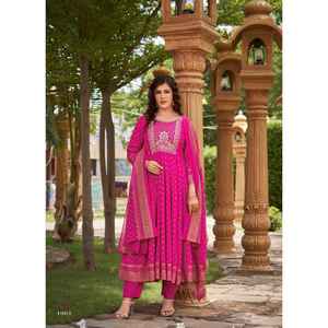 ชุดเดรสอนาร์คาลีพร้อมกางเกง & dupatta พร้อมใส่ Salwar Kameez สำหรับงานเลี้ยงและงานแต่งงาน - Product Image 1