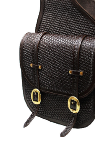 Bolsas de sillín de salto ecuestre de cuero genuino de alta calidad, ropa de equitación occidental mecanizada a mano para caballos - Product Image 3