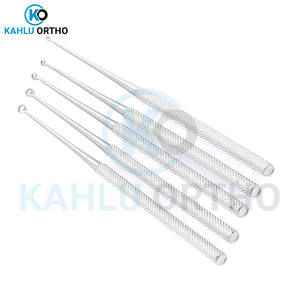 Juego de 5 Uds de curetas de oreja de acero inoxidable Impresión de logotipo personalizado tarifa al por mayor curetas de oreja instrumentos ENT de KAHLU ORTHOPEDIC - Product Image 4
