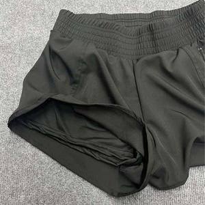 Women's High Quality Breathable Quick Dry Summer <b>Shorts</b> Custom Solid Color Zipper Pocket <b>Elastic</b> <b>Waist</b> Sports Gym Fitness - Product Image 6