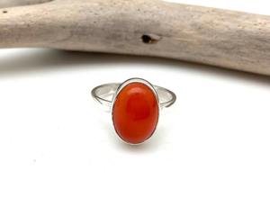 Bague classique en argent massif 925, bijoux pour femmes, argent sterling 925, pierre précieuse cornaline, tendance, faite à la main, cadeau de mariage, fête, maman - Product Image 4