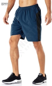 Pantalones Cortos Deportivos para Hombre, Transpirables, Ecológicos, de Spandex/Poliéster, con Bolsillos con Cremallera, Tinte Liso, para Fitness - Product Image 3