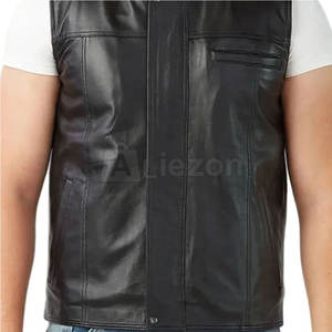 Chaleco de cuero de vaquero occidental para hombre, Chaleco de cuero de estilo clásico para hombre, Chaleco de cuero hecho en Pakistán - Product Image 6