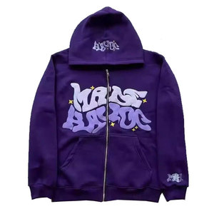 Sudadera con capucha de dos colores de algodón 100% para hombre, sudadera técnica bordada de lana de invierno, bolsillo sólido de ajuste holgado - Product Image 4