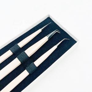 แหนบปลายเรียวยาว45องศาเคลือบผงนู้ดพร้อมโลโก้ที่กำหนดเอง - Product Image 2