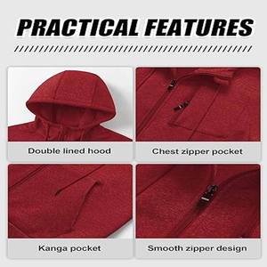 เสื้อฮู้ดผู้ชายผ้าฝ้ายโพลีเอสเตอร์สีทึบมาใหม่ล่าสุด - Product Image 5