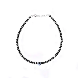 Chevillère en argent 925 avec œil maléfique pour femmes, pierre principale en diamant, bijoux plaqués or pour la protection, pour cadeaux - Product Image 3