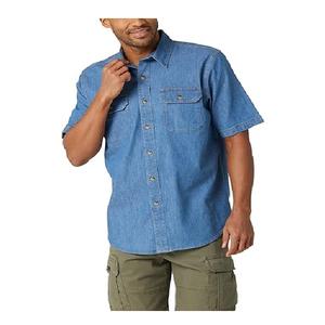 Export Oriented Oversize Stylish Solid Color Stand 100% Cotton <b>Men's</b> <b>Shirt</b> Short Sleeve Pulse Size Best Selling Bangladesh - Product Image 4