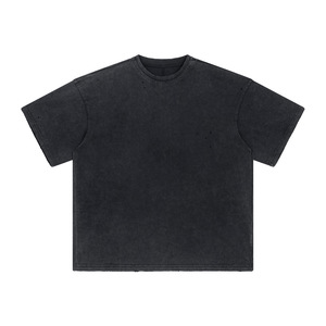 2026 Latest Trendy New Arrival Oversized <b>Heavyweight</b> 100% Cotton 250gsm <b>Men</b> Distressed Tshirt Vintage Acid Wash <b>t</b> <b>Shirt</b> - Product Image 2