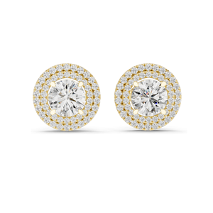2.68 CT Lab Diamond Halo <b>Stud</b> <b>Earrings</b> Round Brilliant Cut 18KT, 14KT, 10KT Gold & 925 Silver Rose, Yellow, White Gold - Product Image 4