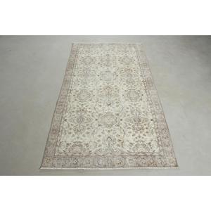 พรมตุรกี ขนาด 3.6x6.6 ฟุต พรมวินเทจลายดอกไม้สีเทาขาว - Product Image 1