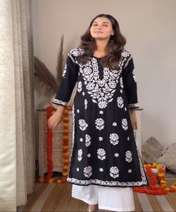 Señoras algodón Reyon Kurtis último diseño de moda mujer Anarkali Dupatta chaqueta indio paquistaní ropa lista al por mayor - Product Image 2