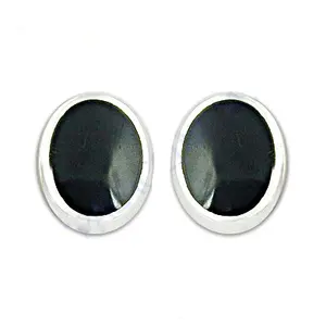 Pendientes de Plata 925 con Ónix para Uso Diario, con Baño de Oro de 18K, Modernos, Pendientes de Oro Blanco 100% con Rubí y Diamante - Product Image 3