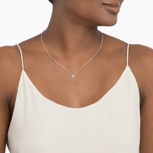 Elégant collier solitaire en or blanc 14 carats intemporel certifié IGI de 16 pouces avec pendentifs et breloques en diamant cultivé en laboratoire bijoux fins - Product Image 4