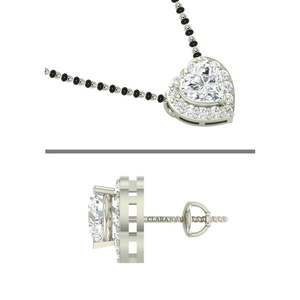 Compre un Conjunto de Mangalsutra de Plata Pura, Joyería Fina con Diamante de Corte Esmeralda Chapado en Oro, para Regalo de Boda o Fiesta para Esposa - Product Image 4